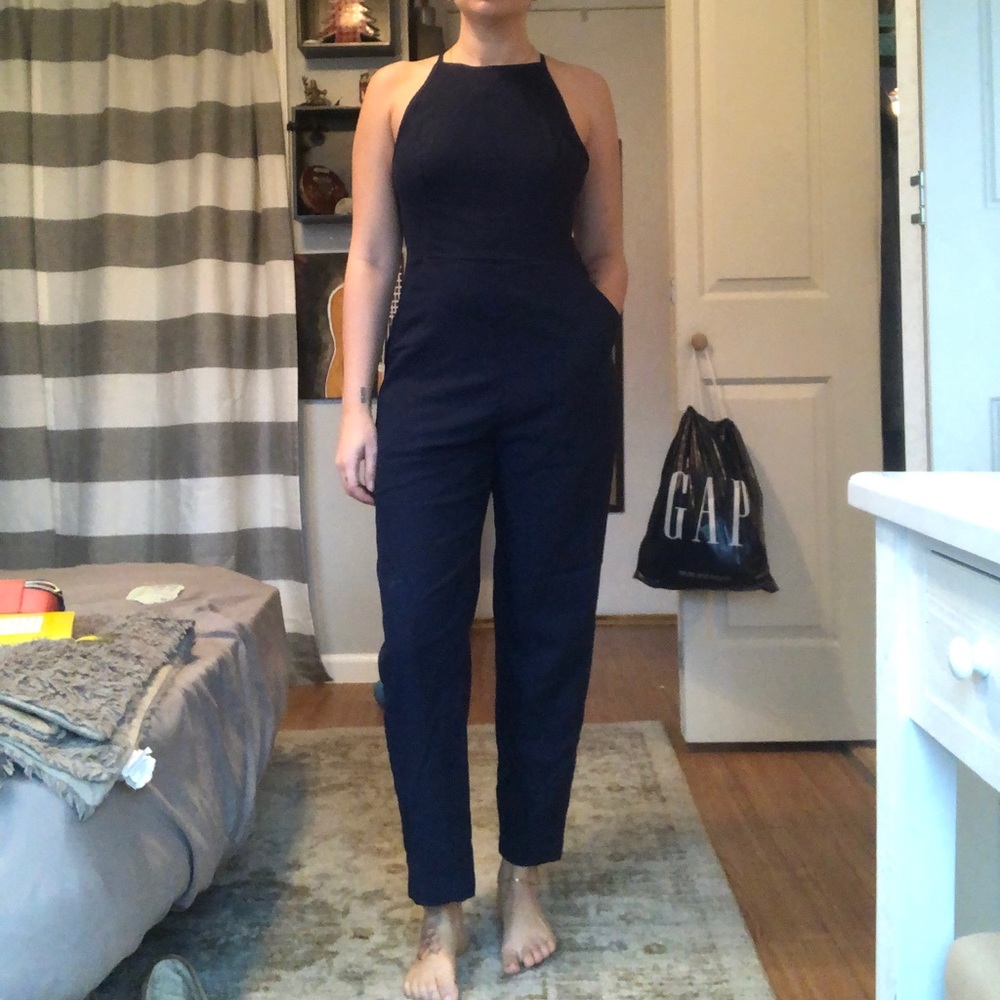 Urban outfitters dark denim pantsuit